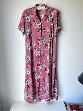NWT Lightweight Floral Print Midi Dress Sz L